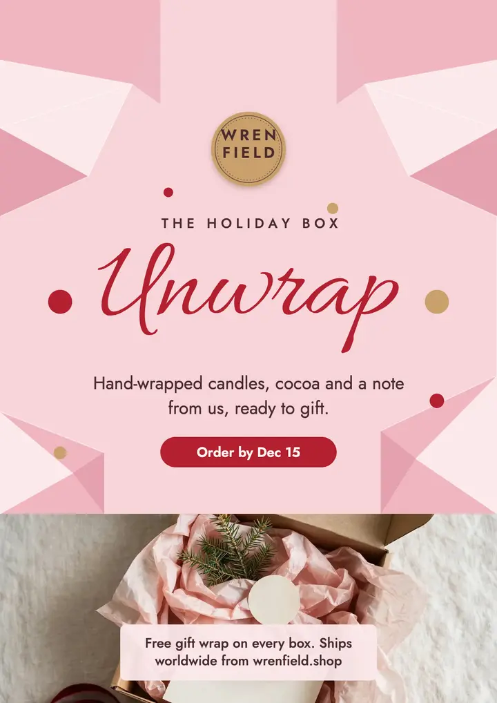 Wrenfield holiday gift box flyer template
