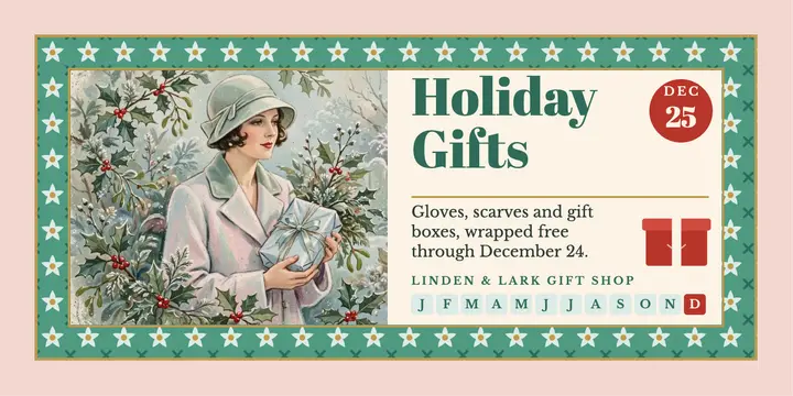 Linden & Lark holiday gifts calendar post template