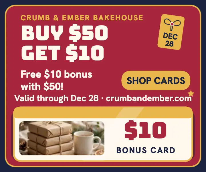 Holiday gift card bonus medium ad, bakehouse template
