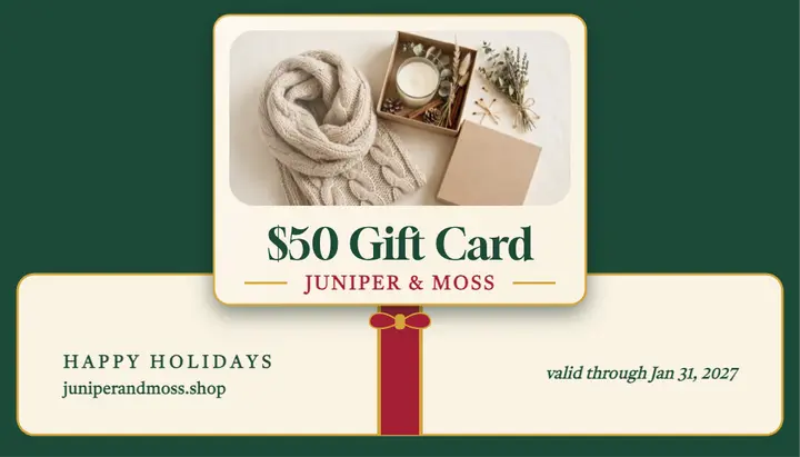 Juniper and Moss holiday gift card template