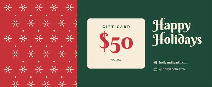 Retro snowflake holiday gift card template