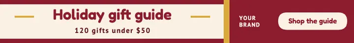 Holiday gift guide leaderboard ad template
