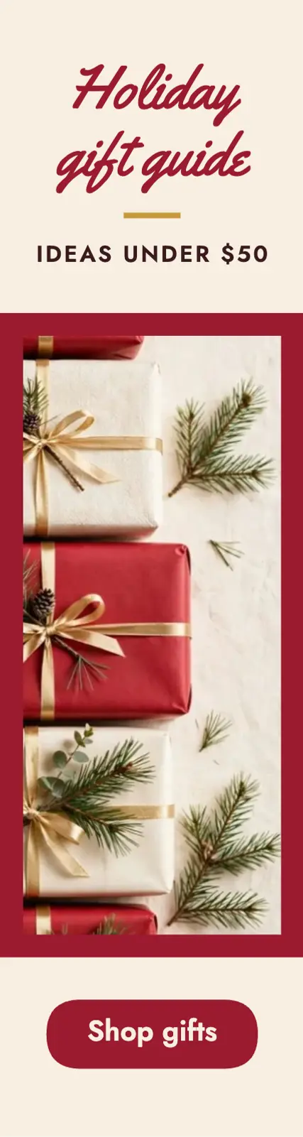 Holiday gift guide ad template