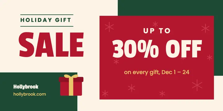Holiday gift sale crimson and pine post template
