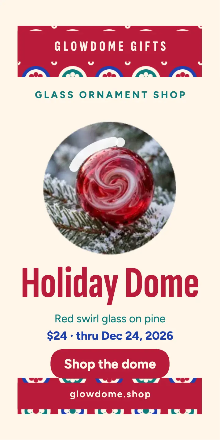 Glowdome holiday dome half page ad template