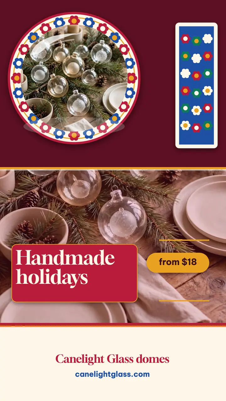 Canelight handmade holiday dome story template