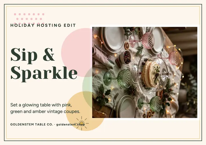 Goldenstem holiday glass table certificate: holiday hosting certificate template
