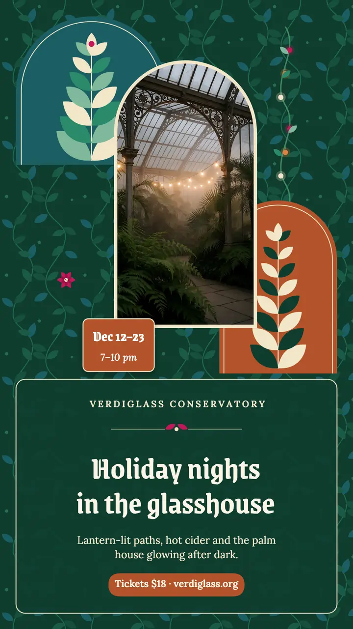 Holiday nights in the glasshouse story template
