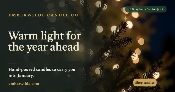 Emberwilde New Year glow greeting template