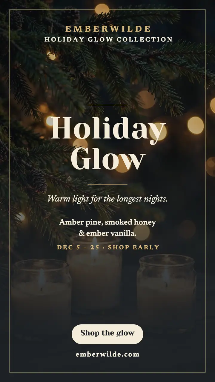 Emberwilde Holiday Glow candle story template