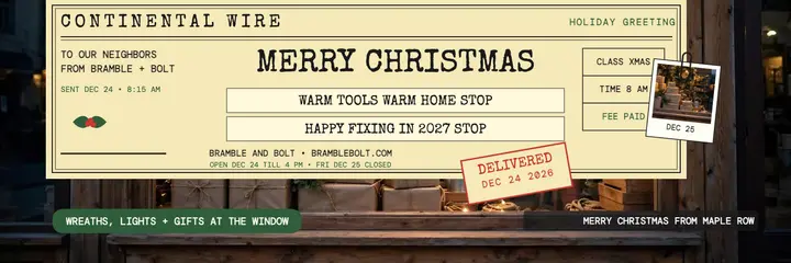 Bramble and Bolt holiday telegram header template