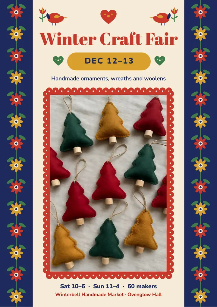 Winterbell Handmade Market holiday flyer template