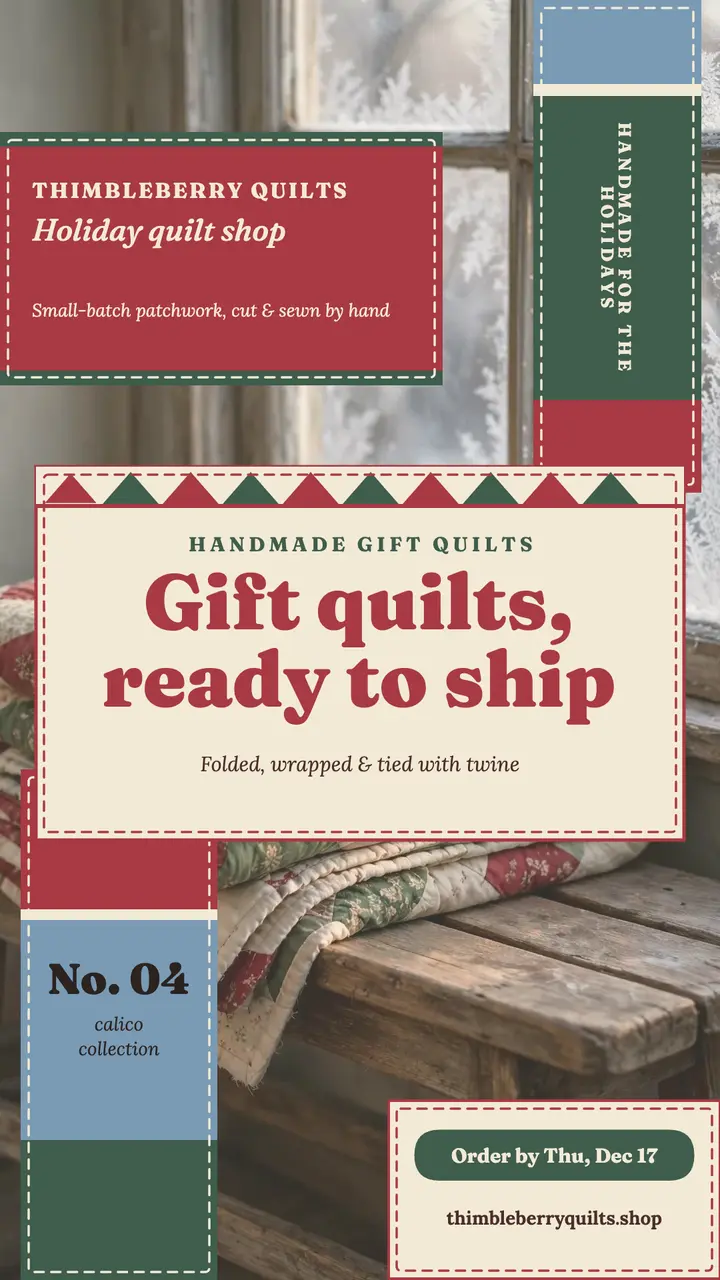 Thimbleberry holiday gift quilts story template