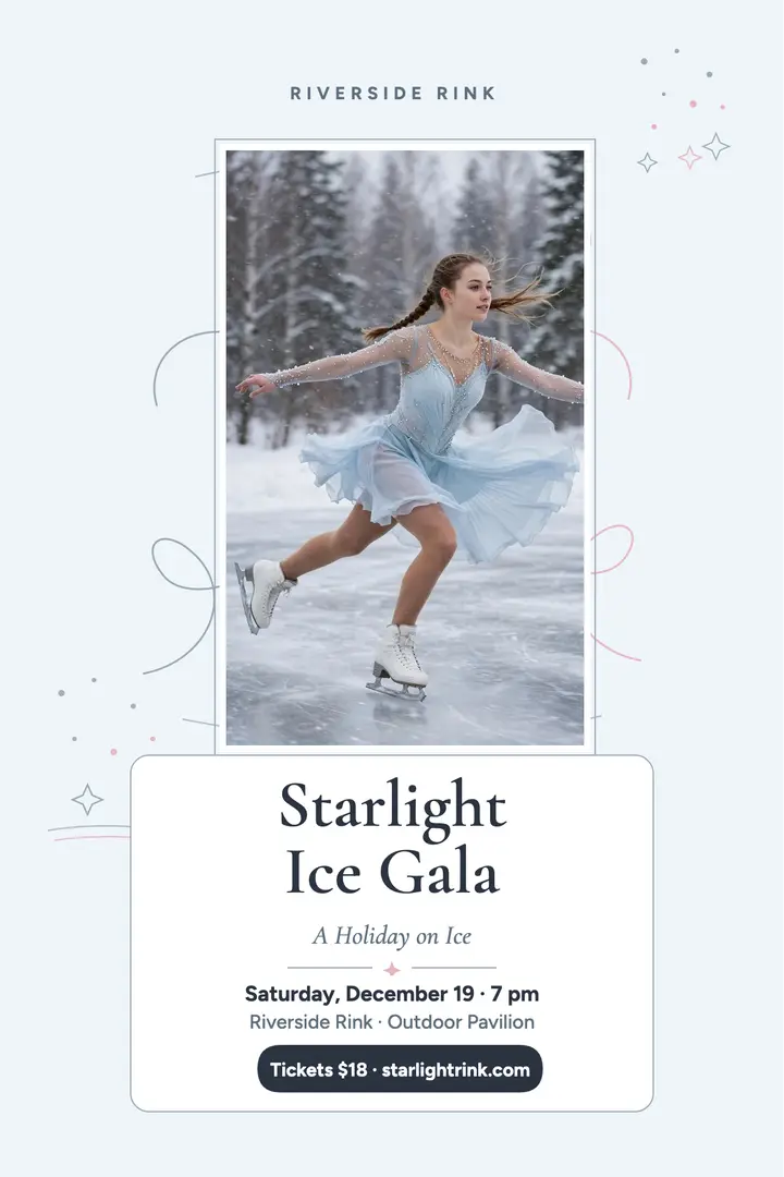 Starlight Ice Gala holiday poster template