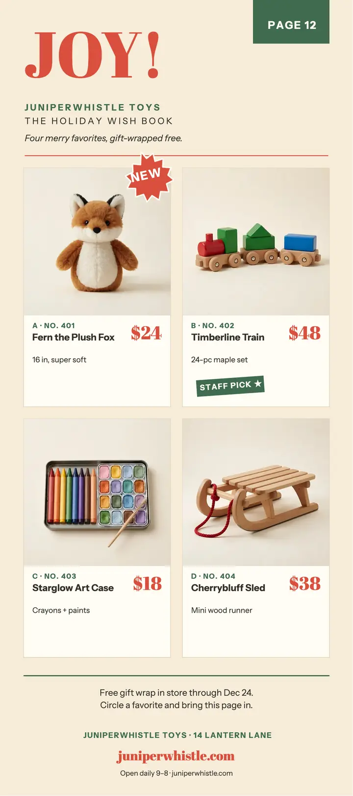 Juniperwhistle holiday wish book page template