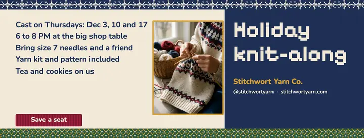Stitchwort Yarn Co holiday knit-along cover template