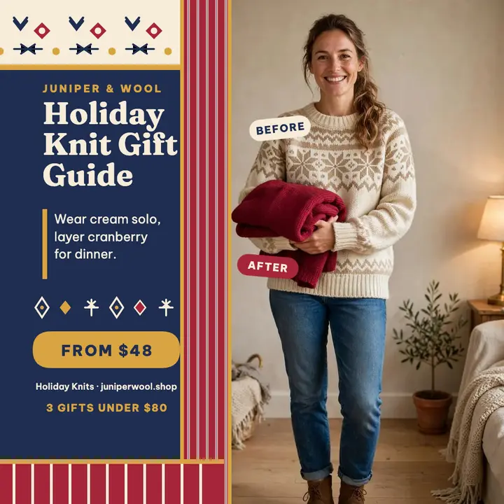 Juniper and Wool holiday knit guide post: holiday knit gift guide template
