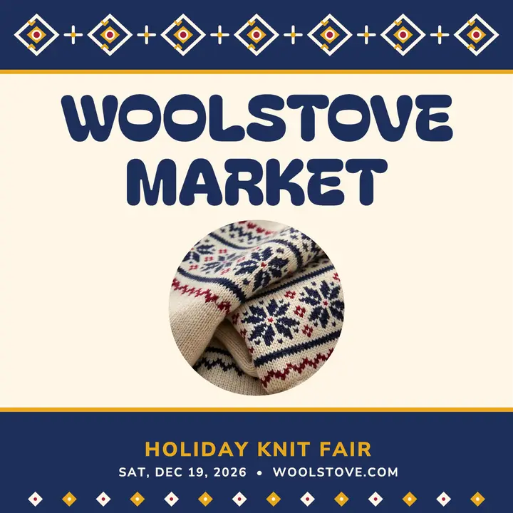 Woolstove Market holiday knit fair cover: holiday market podcast cover template