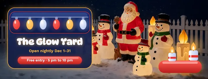 Holiday lawn glow display Facebook cover, blow-mold: holiday lights facebook cover template
