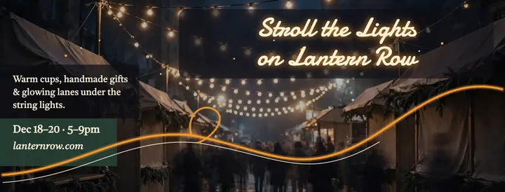 Lantern Row holiday lights market cover template
