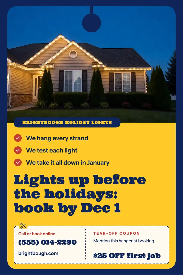 Brightbough holiday lights door hanger template