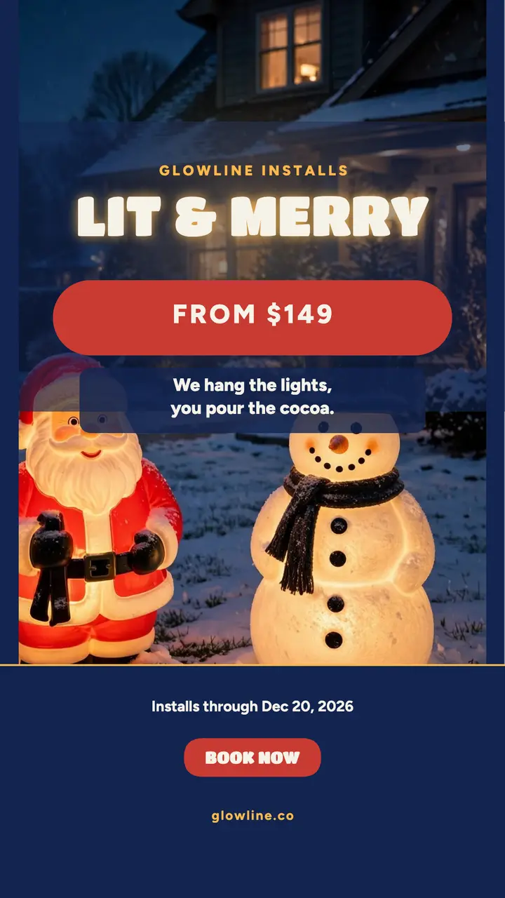 Glowline holiday light install story template