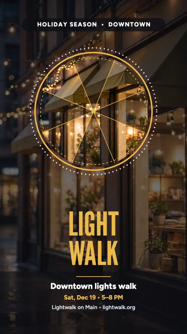 Lightwalk on Main holiday mandala story template