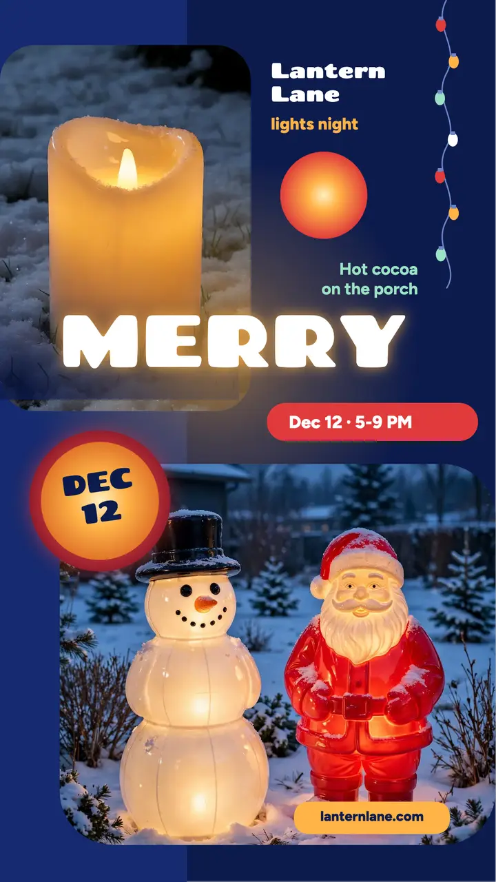 Lantern Lane holiday lights night story template