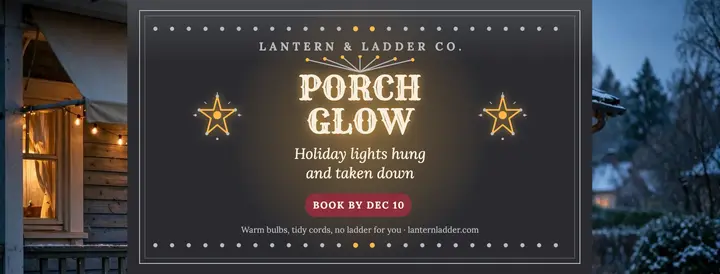 Lantern and Ladder holiday lights cover template