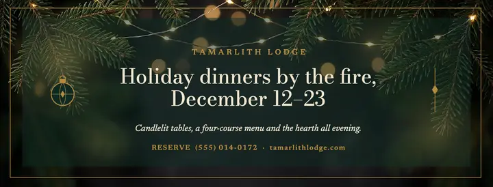 Tamarlith Lodge holiday dinners cover template