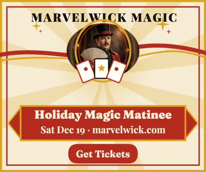 Marvelwick holiday magic matinee ad template