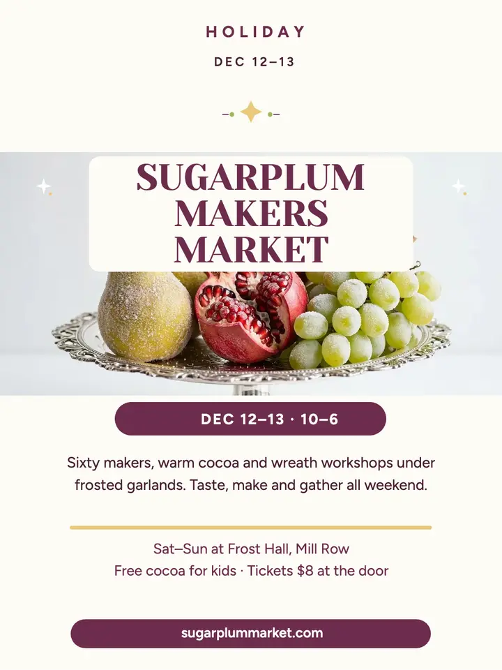 Sugarplum Makers Market frost portrait template