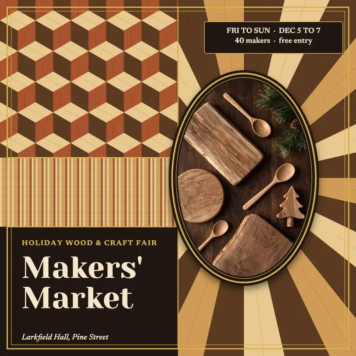 Holiday makers market marquetry post template