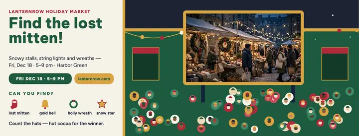Lanternrow holiday market find cover template