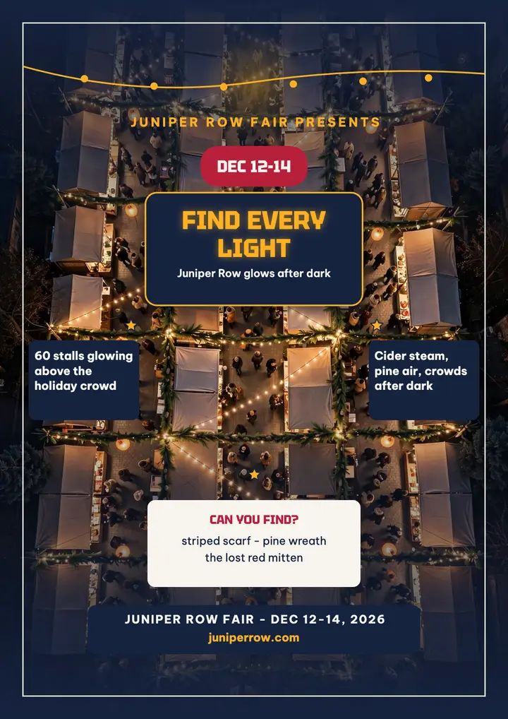 Juniper Row night market find flyer template