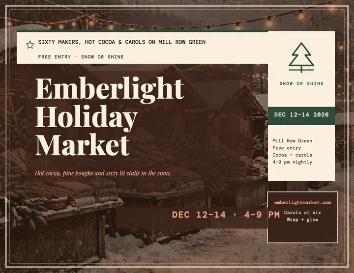 Emberlight holiday market lith flyer template