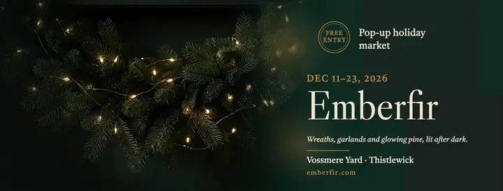 Emberfir holiday market pop-up Facebook cover template