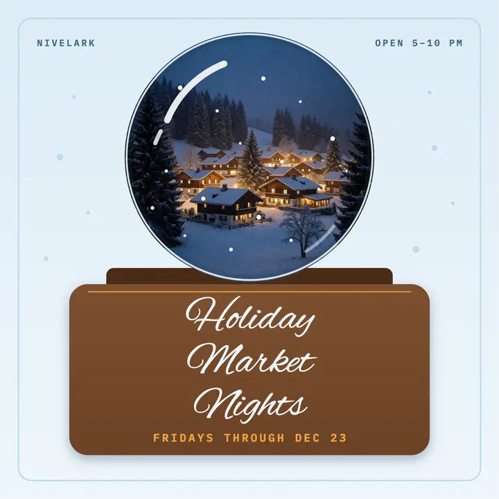 Nivelark Holiday Market snow globe post template