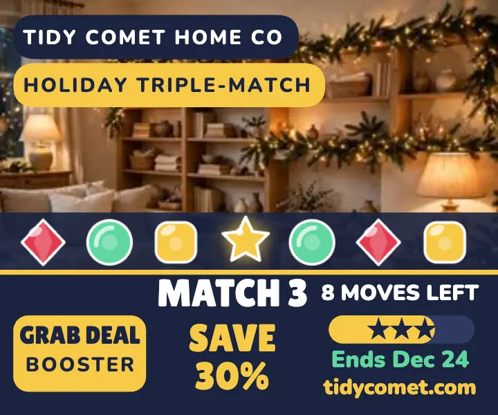 Tidy Comet holiday match sale ad template