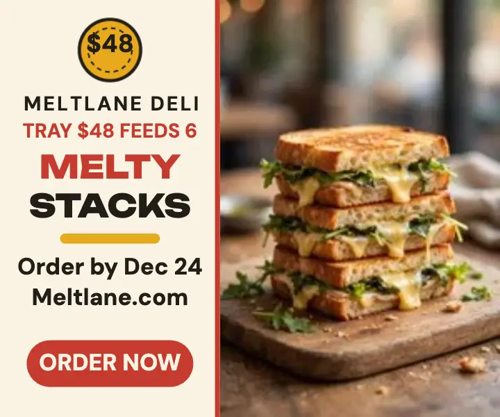 Meltlane holiday sandwich tray ad template