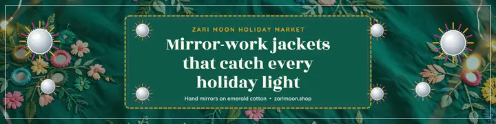 Zari Moon mirror jackets holiday banner: holiday embroidery etsy banner template
