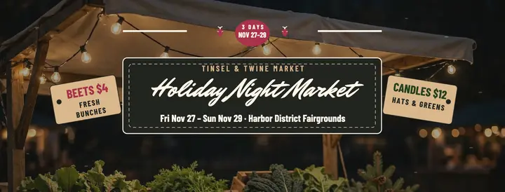 Tinsel and Twine holiday night market cover template