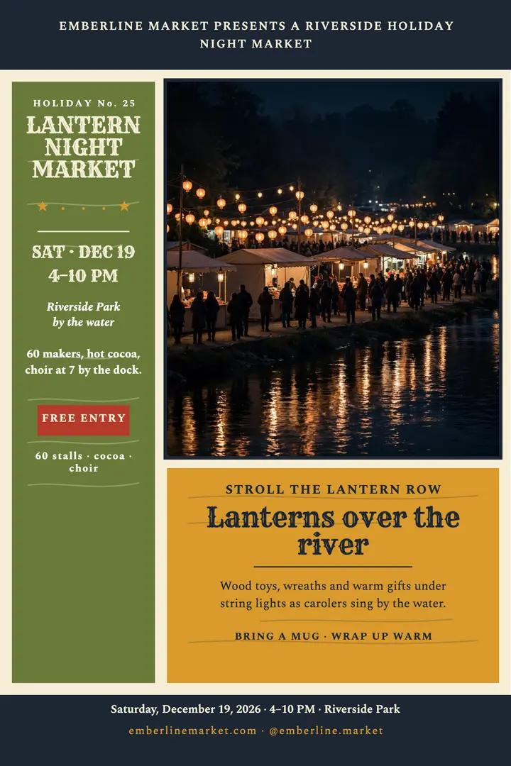 Emberline lantern night market poster template
