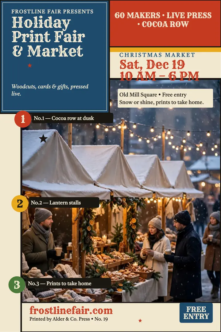 Frostline Fair holiday print fair poster template