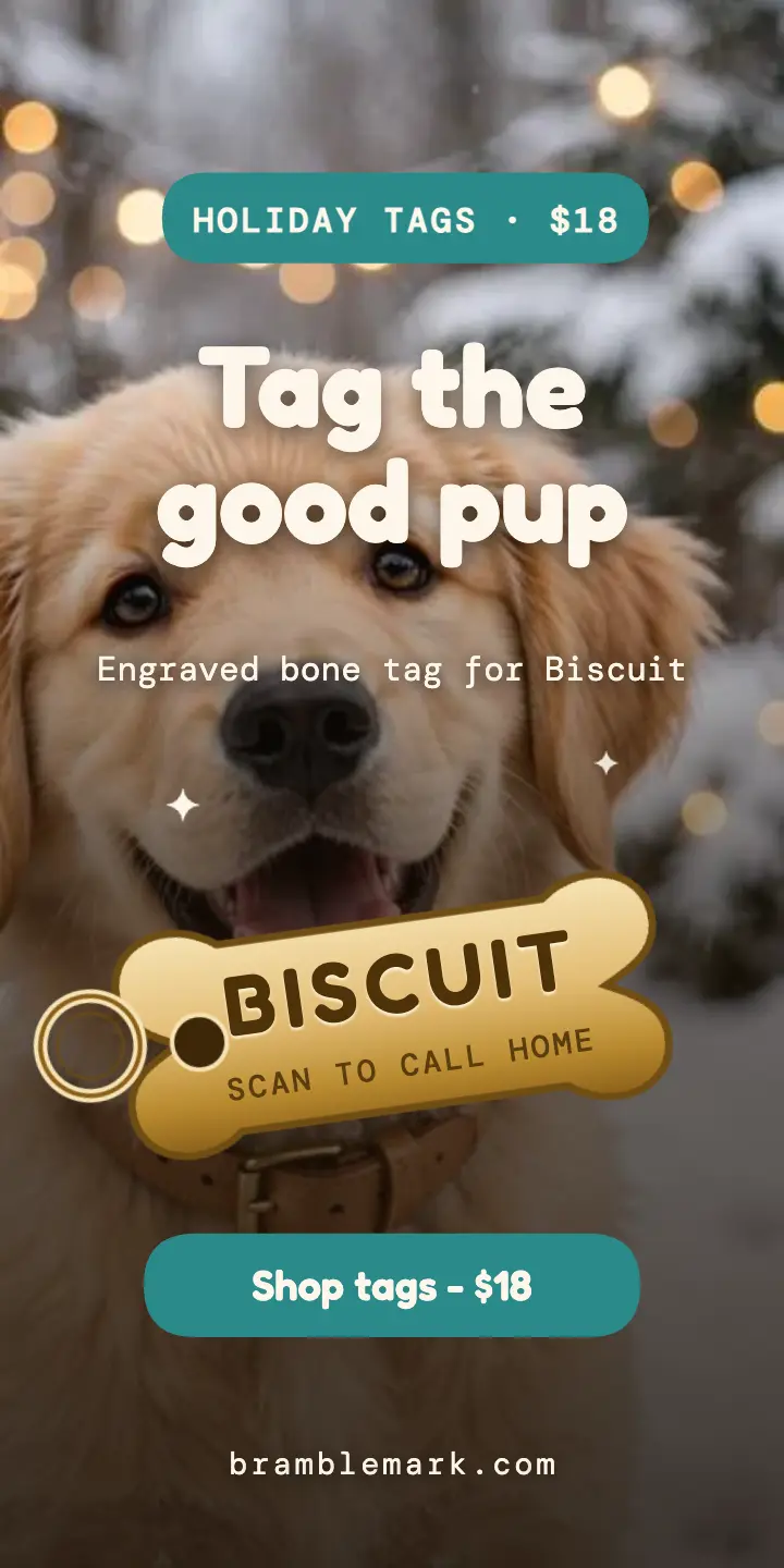 Biscuit holiday bone tag half page ad template
