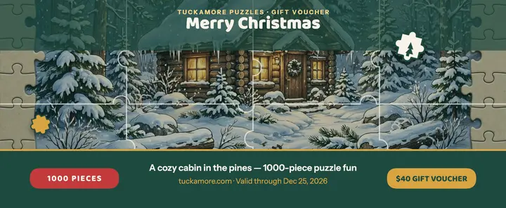 Tuckamore Puzzles holiday gift voucher template