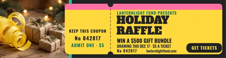 Lanternlight holiday raffle tickets billboard: holiday raffle billboard template