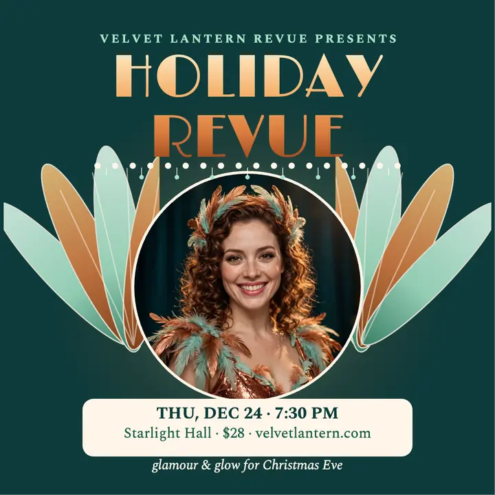 Velvet Lantern Revue holiday glam post: holiday revue post template