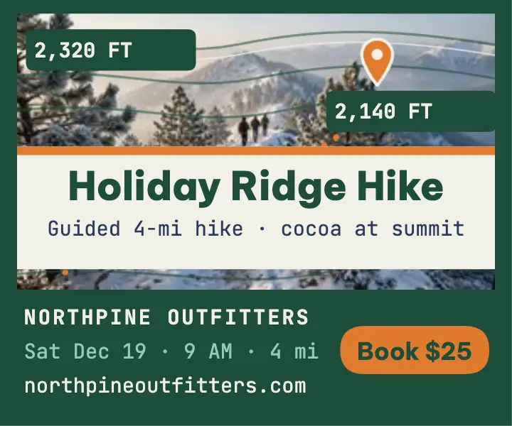 Northpine holiday ridge hike contour ad template