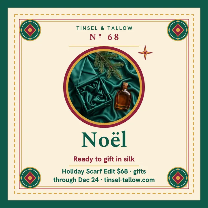 Tinsel and Tallow silk scarf gift post template